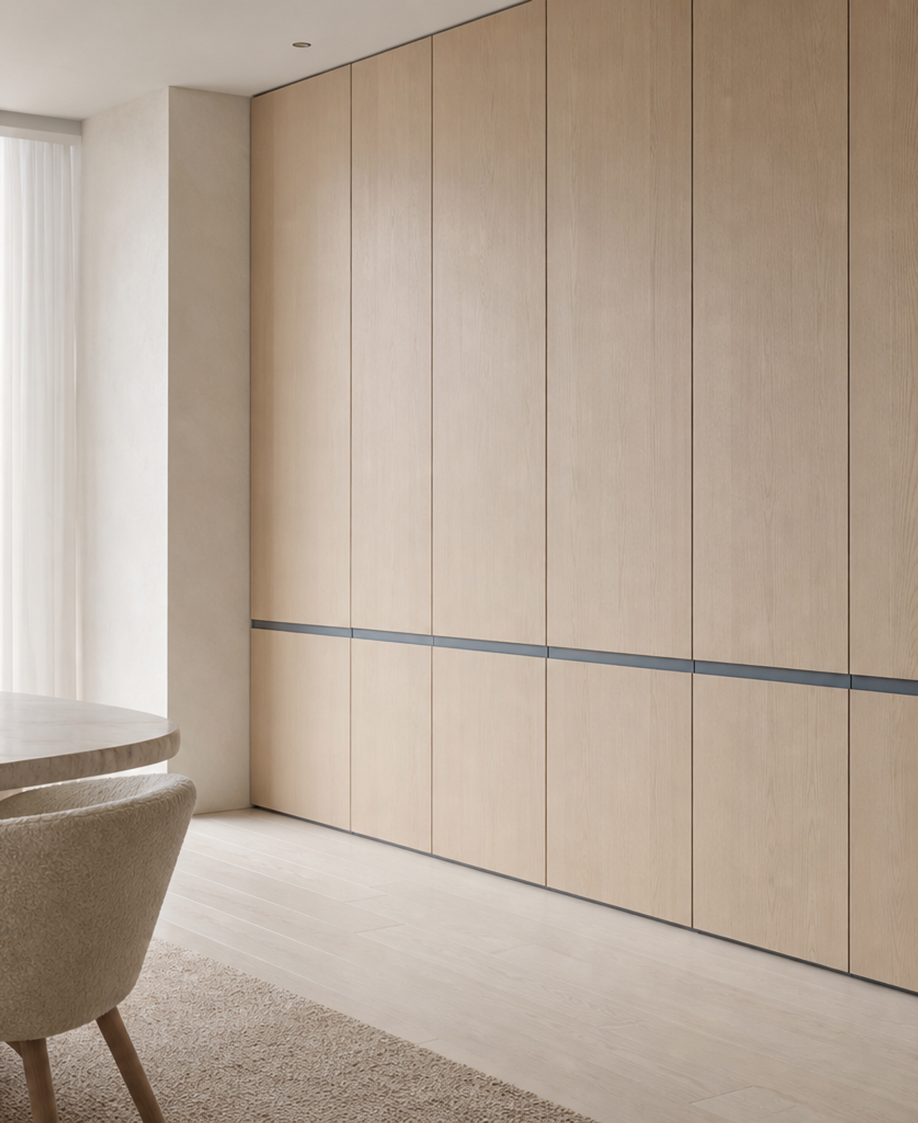 Fadior Terrazzo Wall Panel Suite with Slate Blue Reveal Panels — 304 stainless steel wall panel system, front view