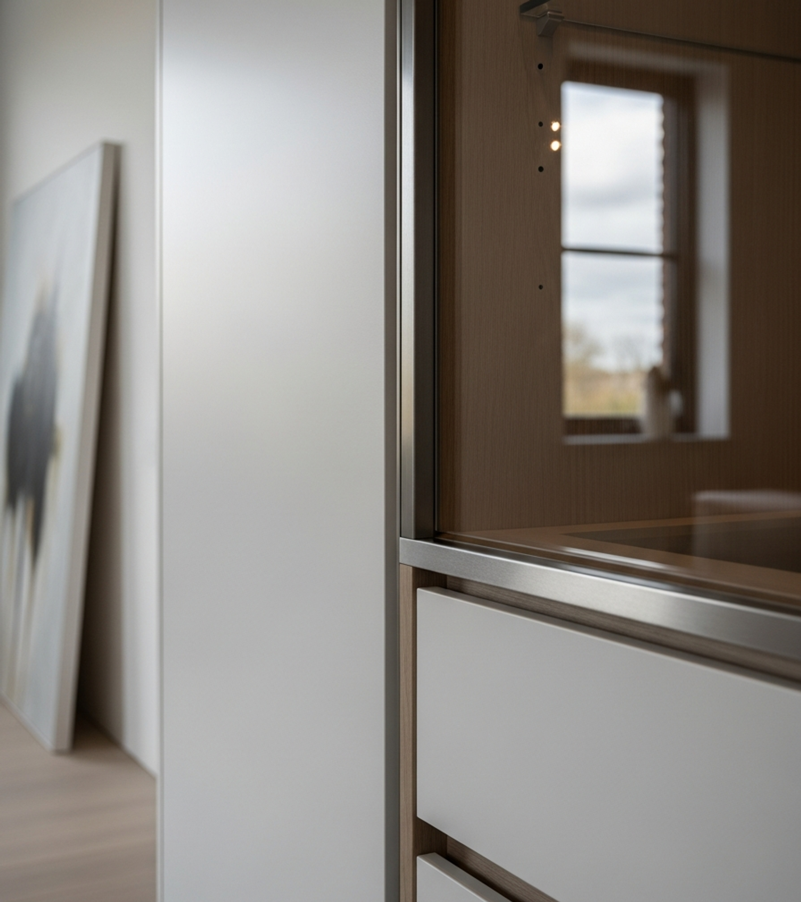 Fadior Brera Wardrobe Suite — close-up of stainless steel finish and hardware detail