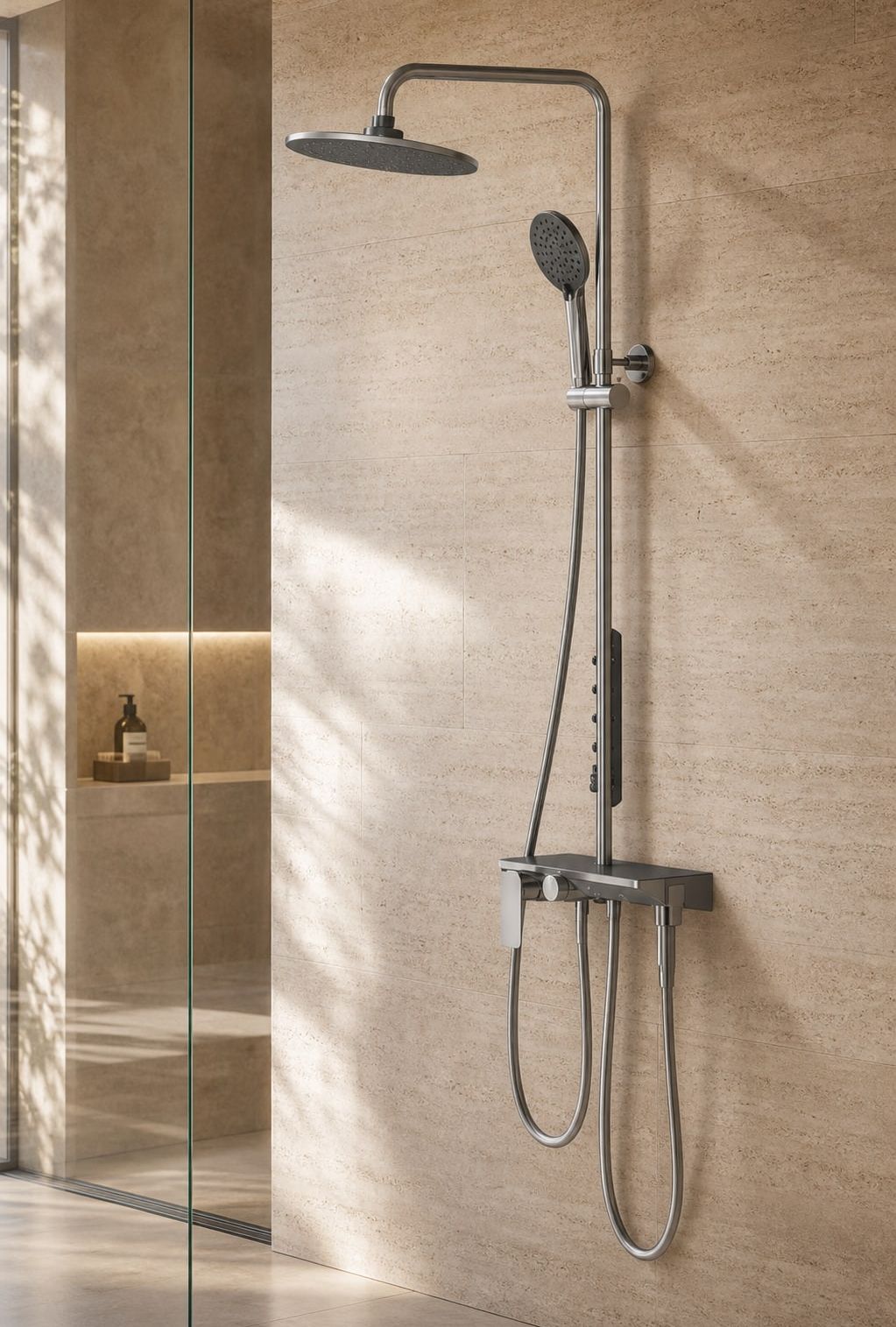Shower Faucet System styled in a FADIOR HOME interior setting
