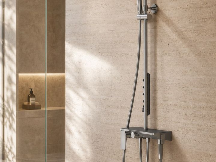 Shower Faucet System styled in a FADIOR HOME interior setting