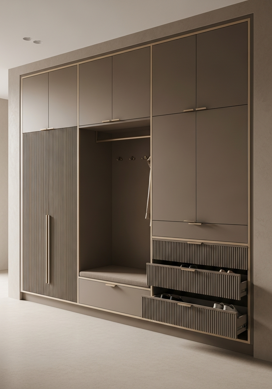 Fadior Archetype Shoe Cabinet — interior room context showing cabinet integration