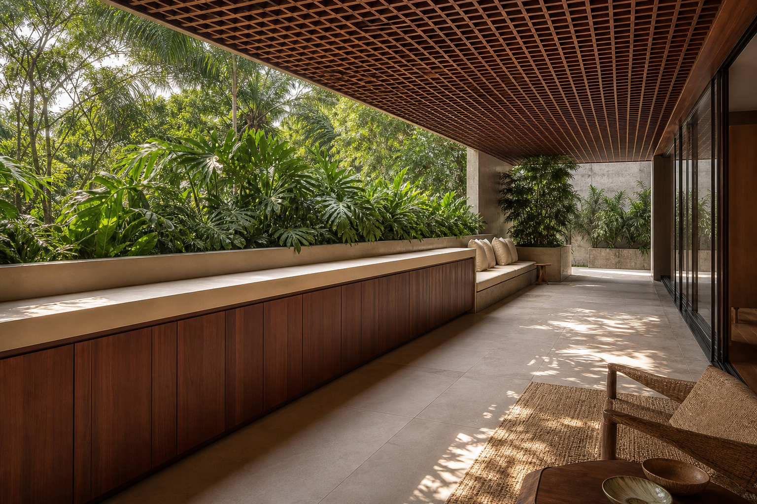 Fadior Cannes Balcony Suite with Champagne Privacy Ledge — interior room context showing cabinet integration