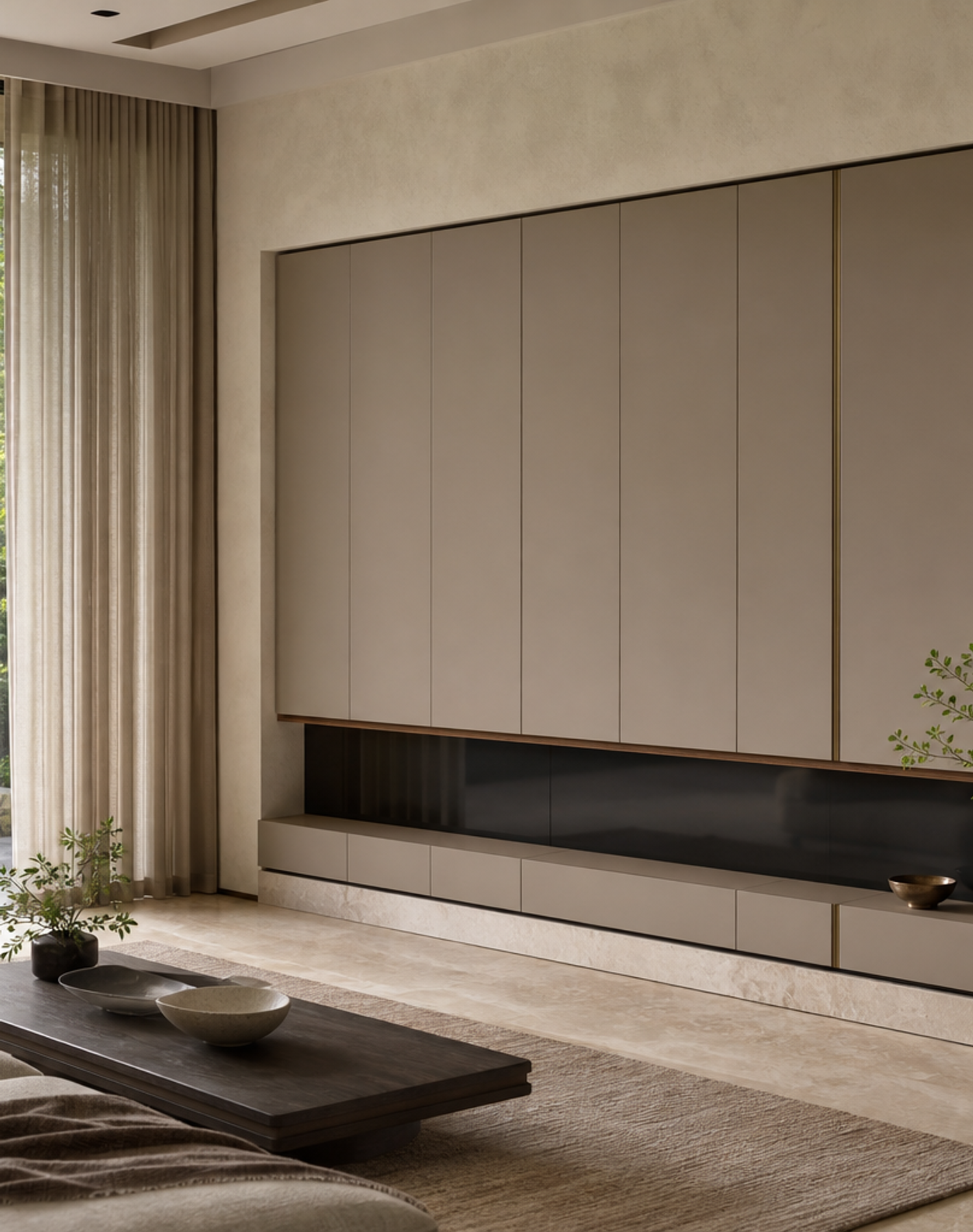 Fadior Zenith Living Room Suite with Floating Media Wall — lifestyle setting with natural light and residential styling