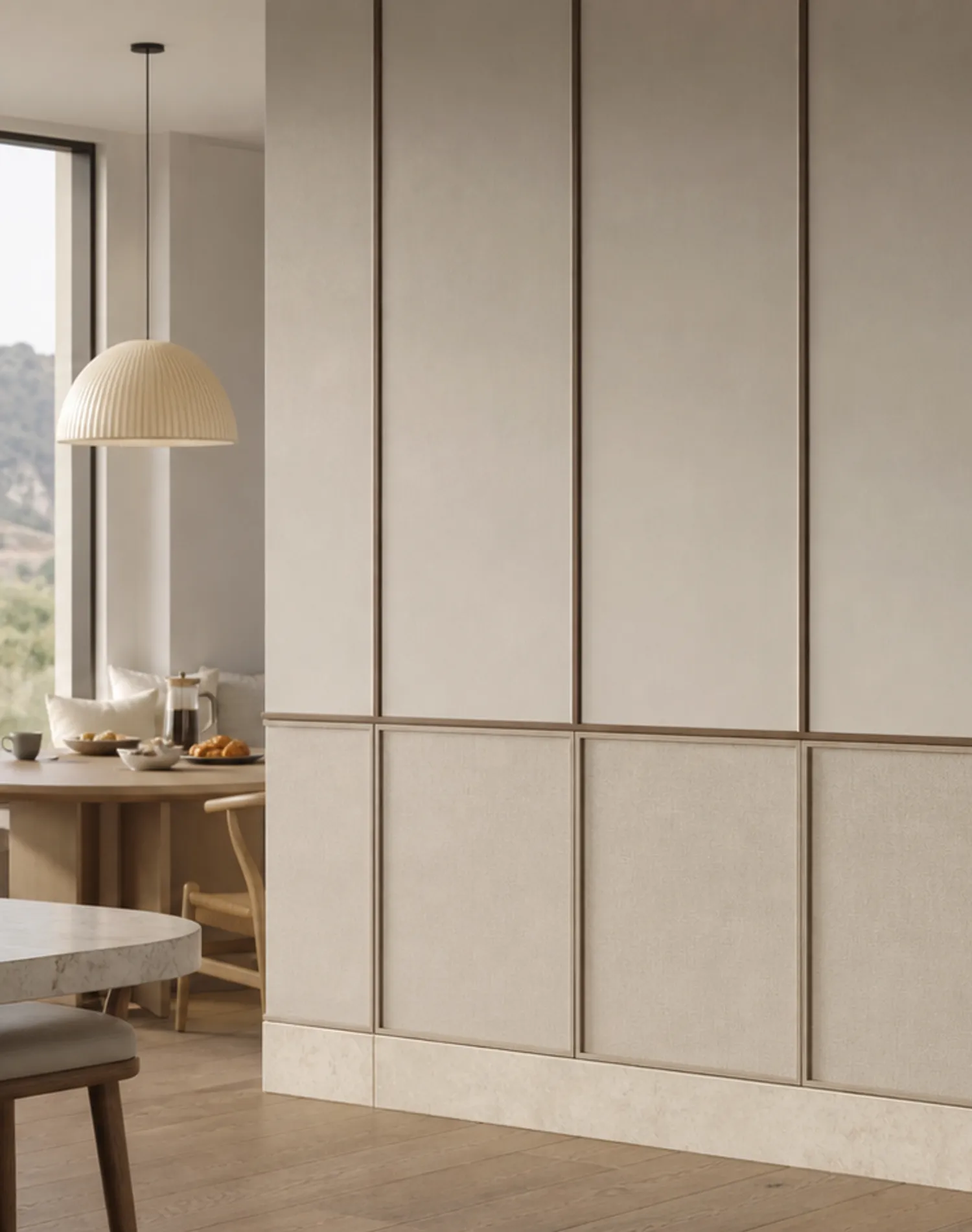 Suite de Panel de Pared Terrazzo con Zócalo de Sombra de Lino estudio de adaptación