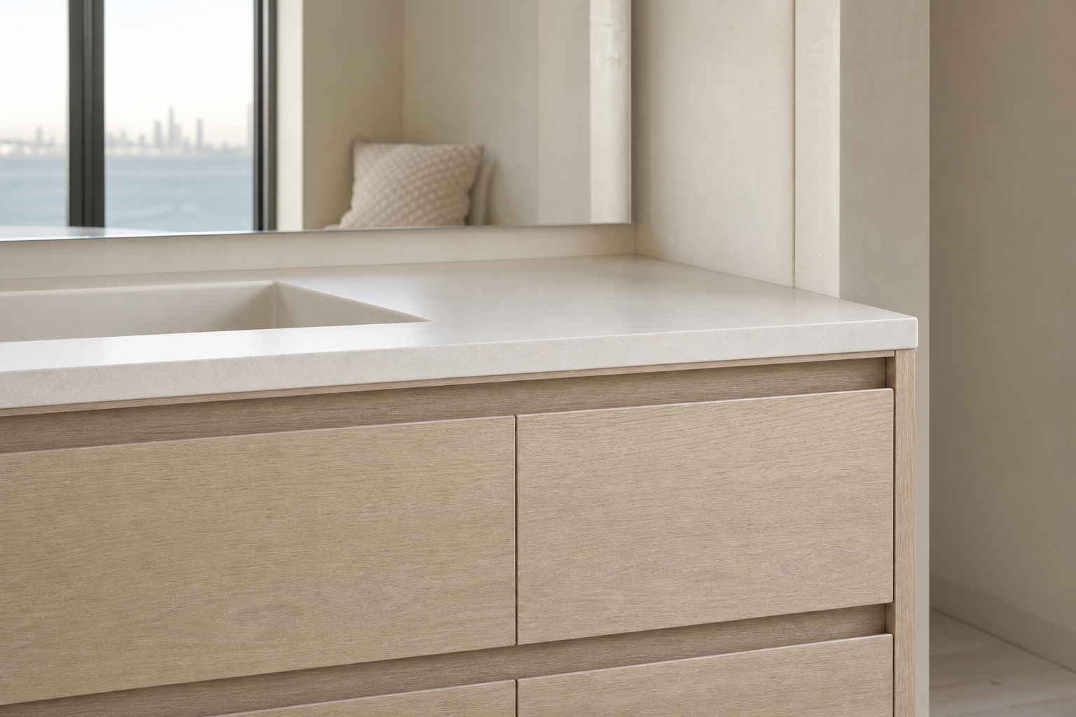 Fadior Voyage Bath Suite with Specifier Ready Wash Wall — close-up of stainless steel finish and hardware detail