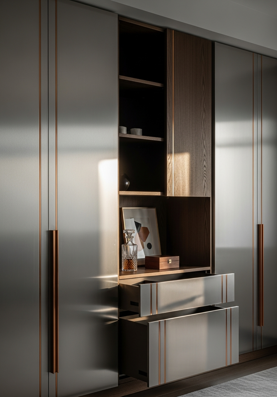 Fadior Shanghai Bund Penthouse — walk-in wardrobe system