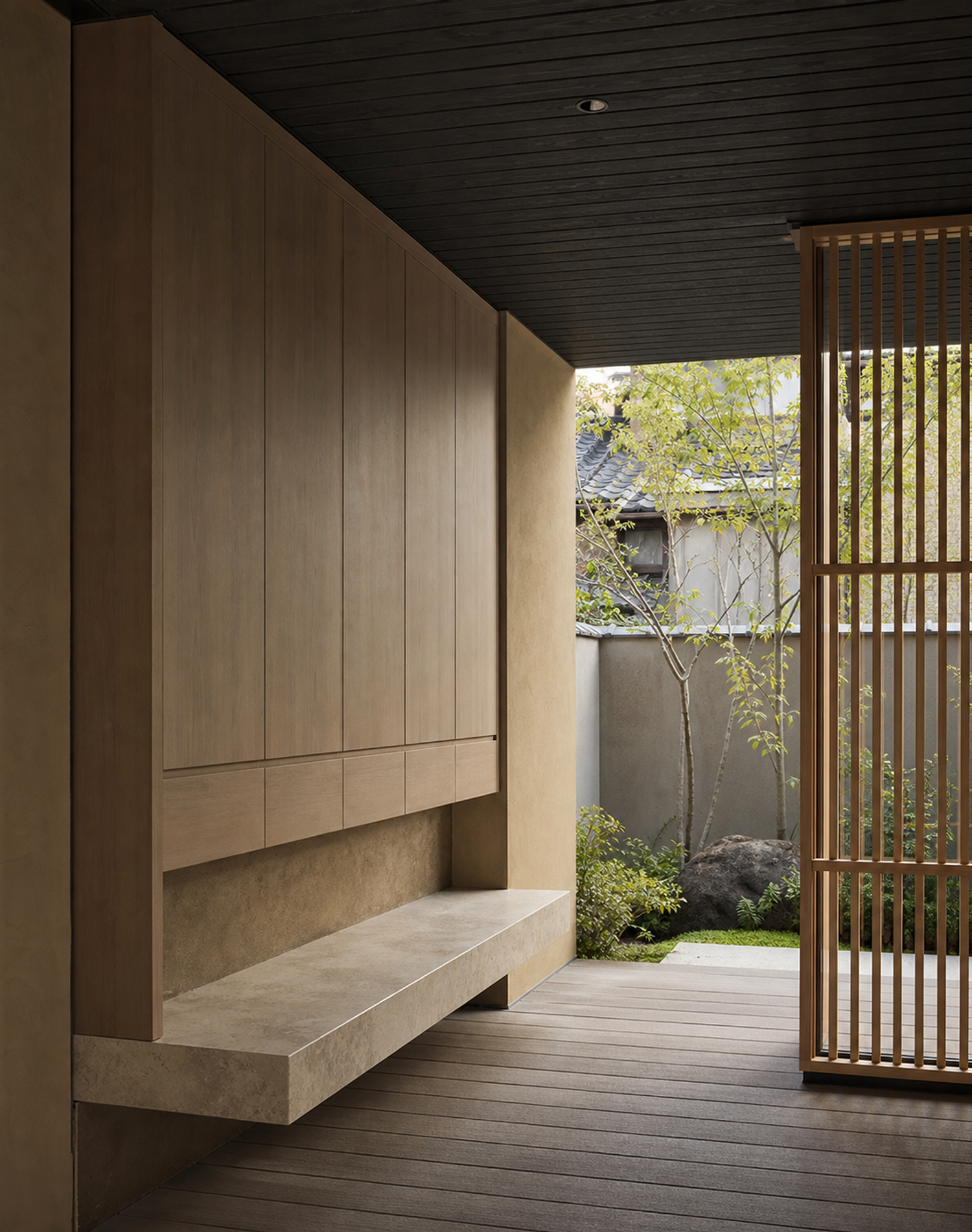 Fadior Aurora Balcony Suite with Flexible Panel Balcony Wall — interior room context showing cabinet integration