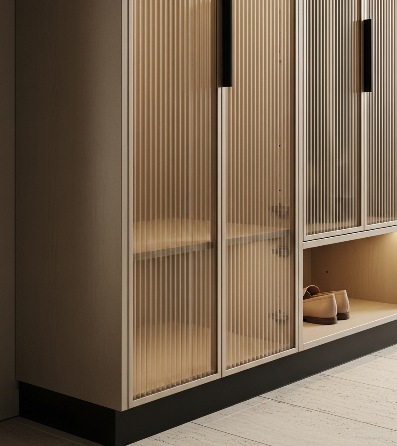 Fadior Archetype Entryway Suite — close-up of stainless steel finish and hardware detail