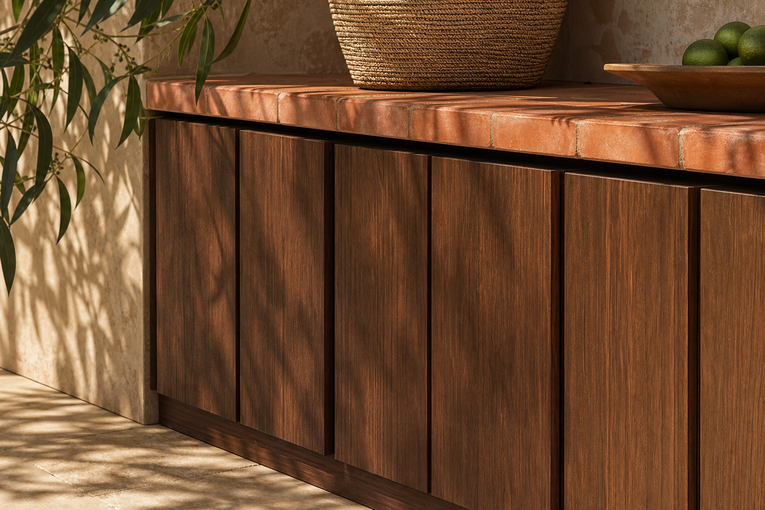 Fadior Cannes Balcony Suite with Terracotta Tea Landing — close-up of stainless steel finish and hardware detail