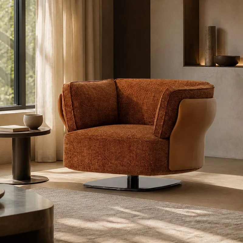 Armless Lounge Chair with Optional Ottoman