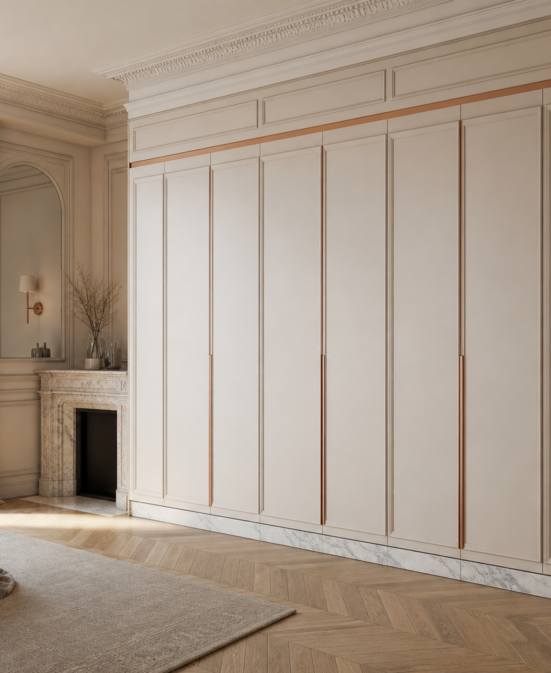 Fadior Eclipse Wardrobe Suite with Reconfigurable Frame Dressing Axis — 304 stainless steel wardrobe system, front view
