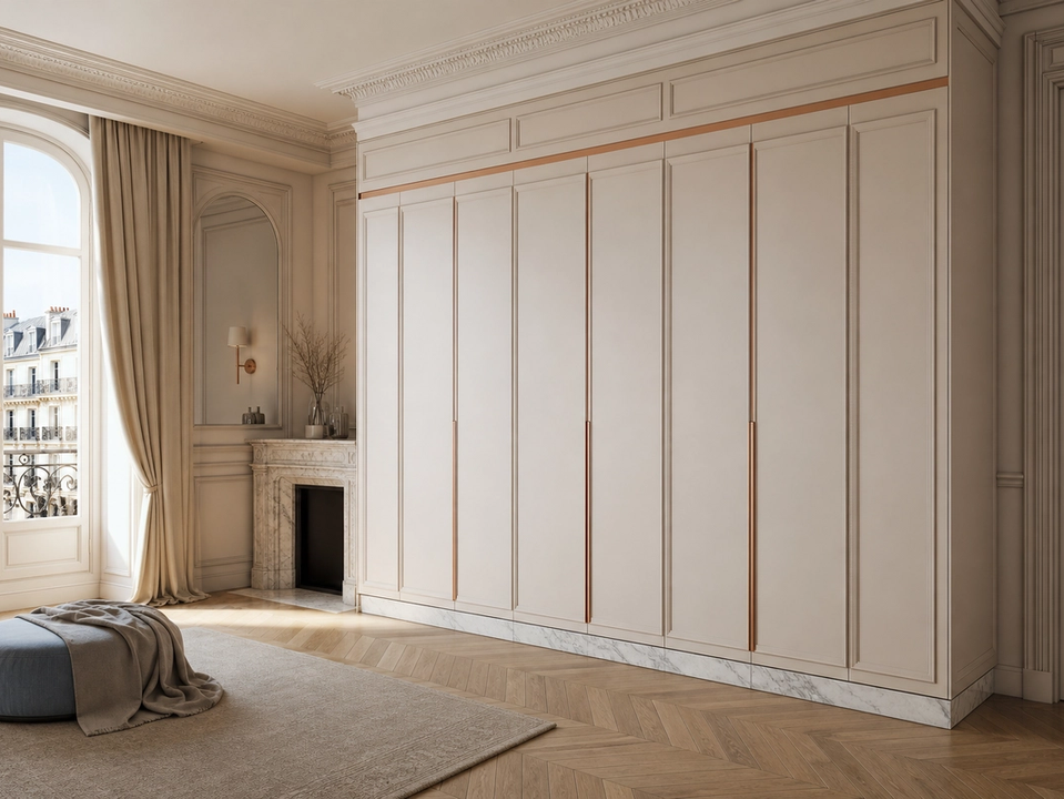 Fadior Eclipse Wardrobe Suite with Reconfigurable Frame Dressing Axis — 304 stainless steel wardrobe system, front view