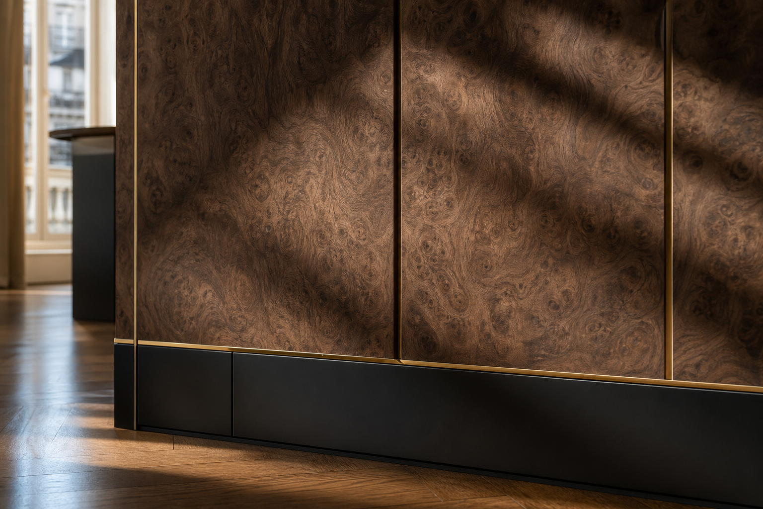 Suite de Panel de Pared Terrazzo con Hettich Silent Service Datum acabado y detalle