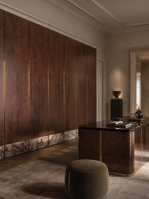 Fadior Canopy Rationalist Dressing Gallery Wardrobe — 304 stainless steel wardrobe system, front view