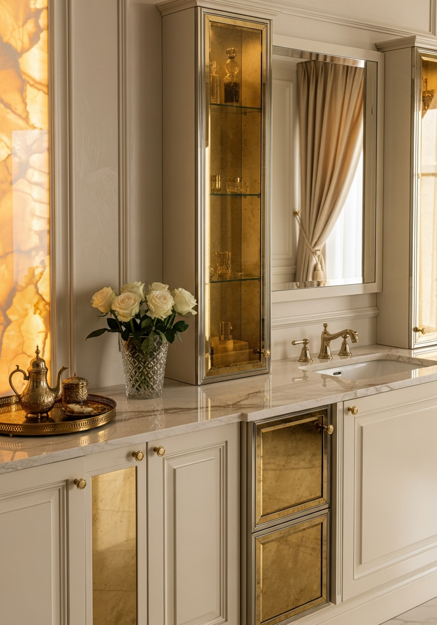 Fadior Acqua Bath and Vanity Suite — close-up of stainless steel finish and hardware detail