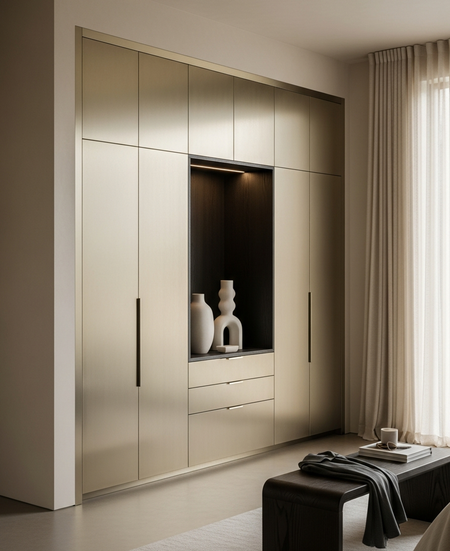 Fadior Brera Wardrobe Suite — 304 stainless steel wardrobe system, front view
