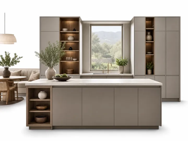 Fadior Terrena Kitchen Suite with Garden Sink Bridge — 304 stainless steel kitchen system, front view
