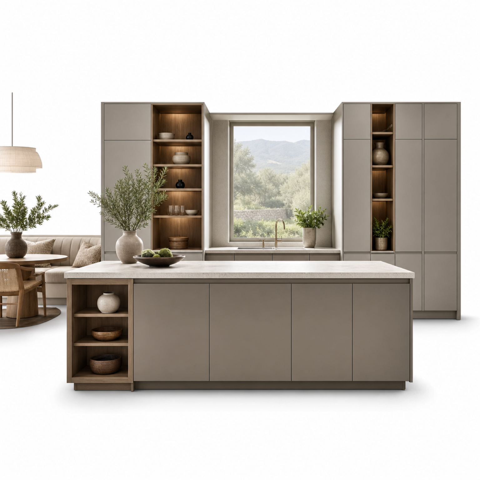 Fadior Terrena Kitchen Suite with Garden Sink Bridge — 304 stainless steel kitchen system, front view