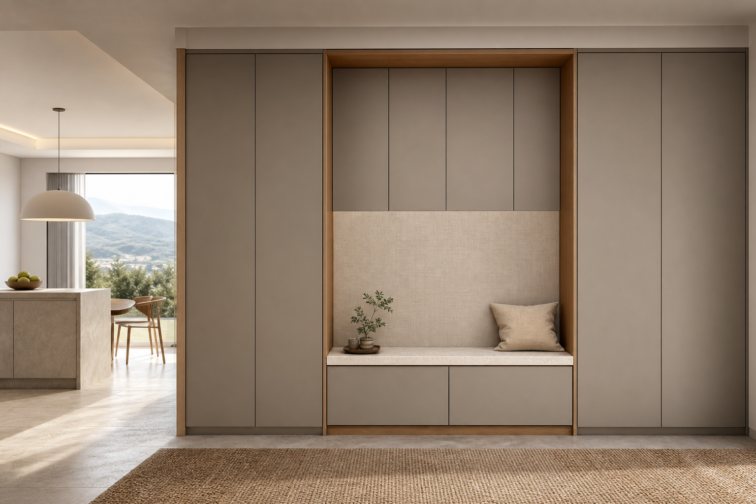 Fadior Loggia Precision Arrival Service Wall — 304 stainless steel entryway system, front view