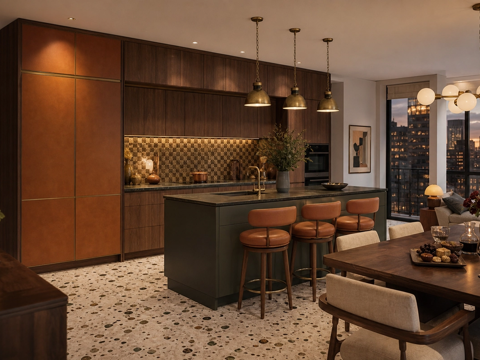 Fadior Continuum Kitchen Suite with Integrated Culinary Wall — 304 stainless steel kitchen system, front view