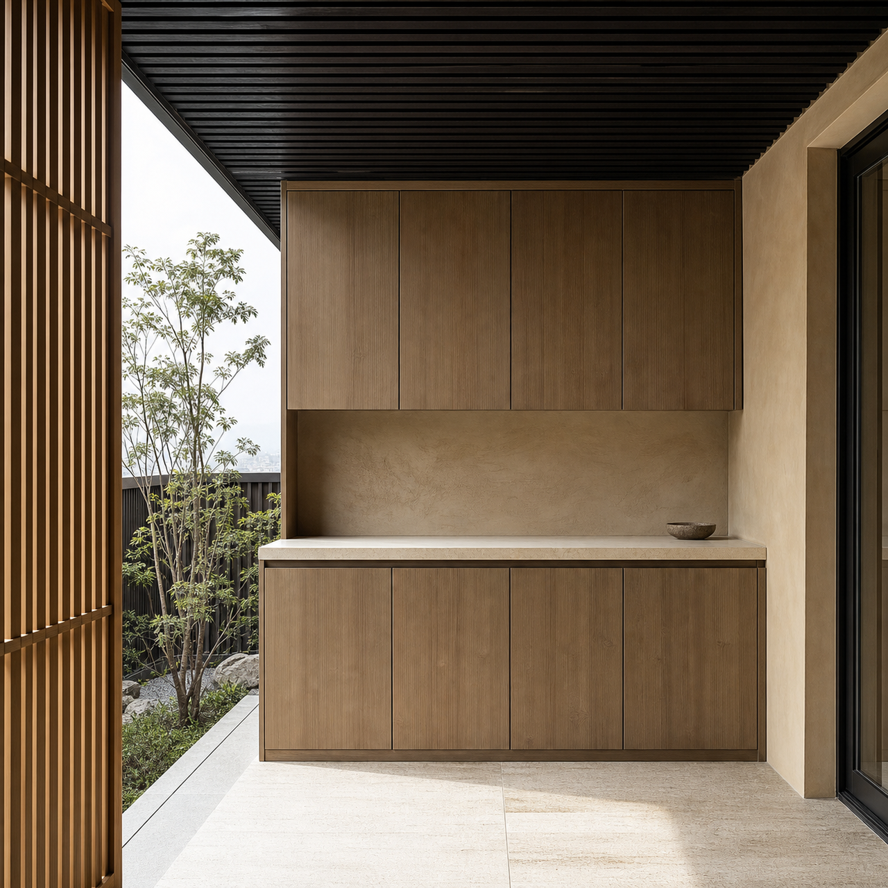 Fadior Aurora Balcony Suite with Stormproof Utility Alcove — 304 stainless steel balcony system, front view