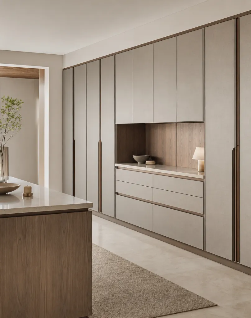 Fadior Lumiere Wardrobe Suite with Travel Packing Wall — interior room context showing cabinet integration