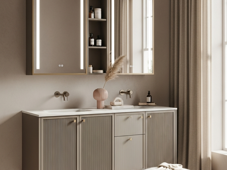 Fadior Solstice Bath and Vanity Suite — 304 stainless steel bath and vanity system, front view