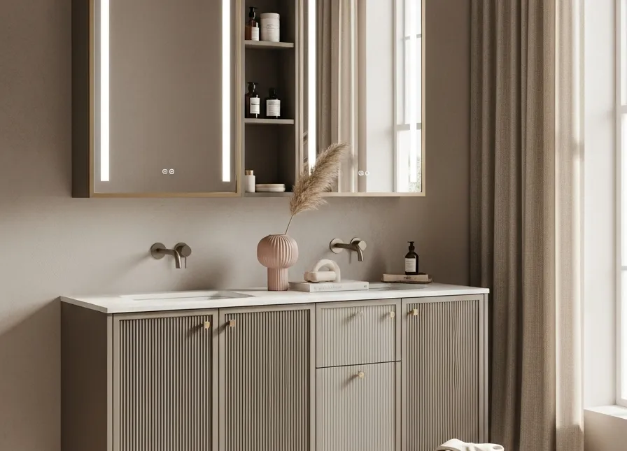 Fadior Solstice Bath and Vanity Suite — 304 stainless steel bath and vanity system, front view