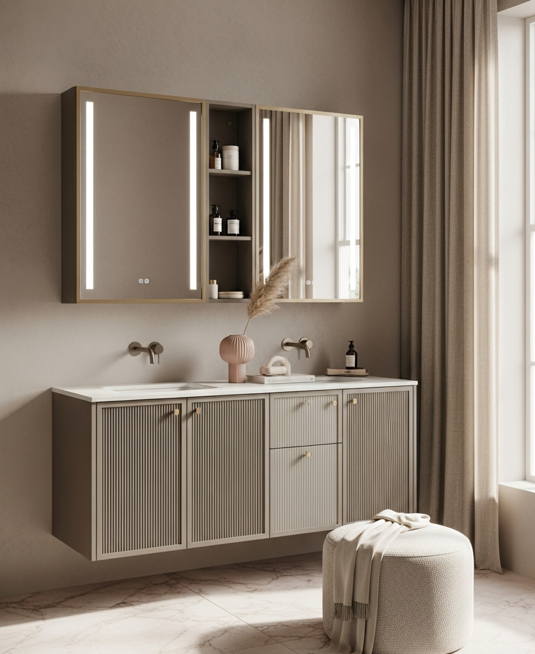 Fadior Solstice Bath and Vanity Suite — 304 stainless steel bath and vanity system, front view