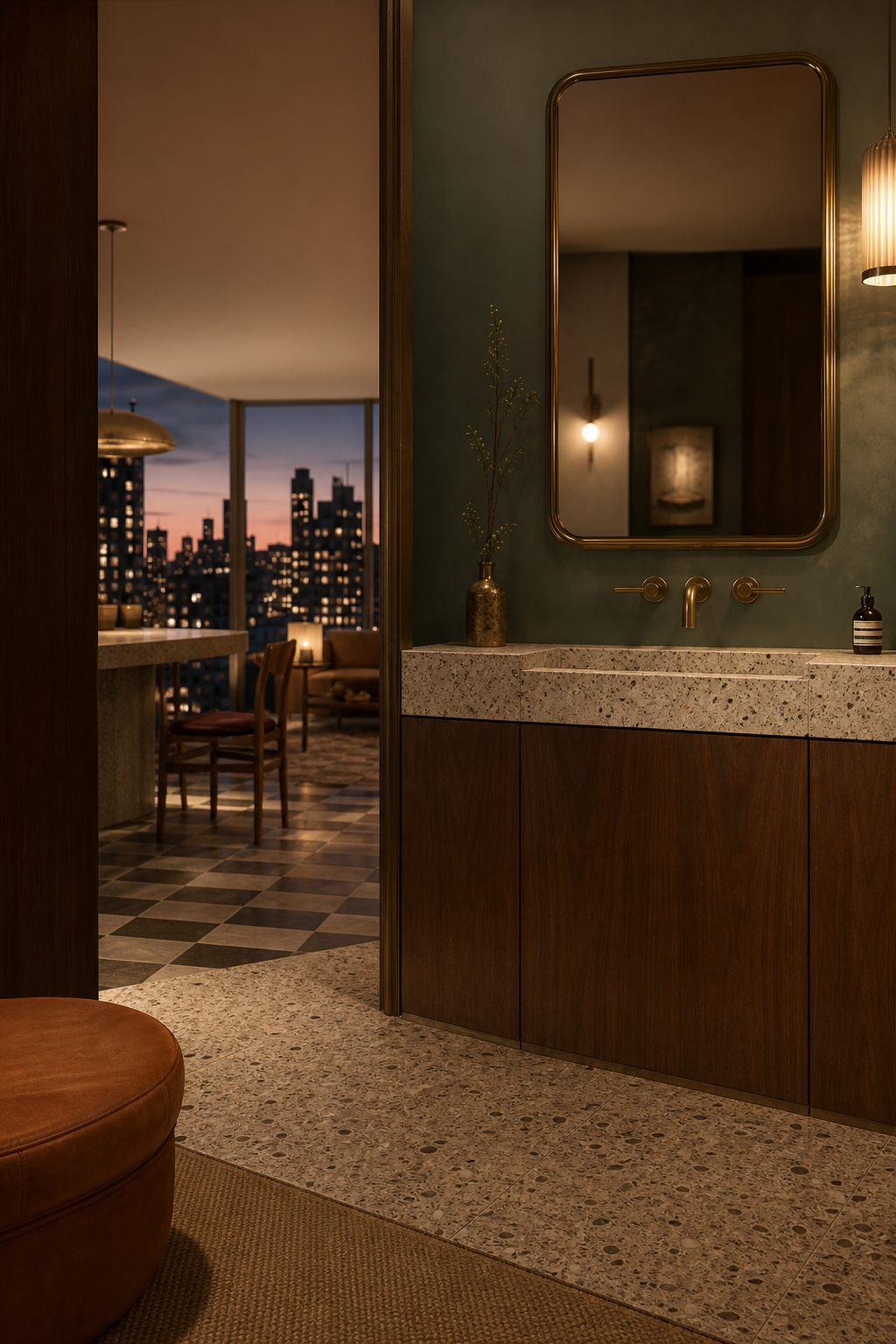 Fadior Solstice Bath and Vanity Suite with Level-Set Basin Apron — lifestyle setting with natural light and residential