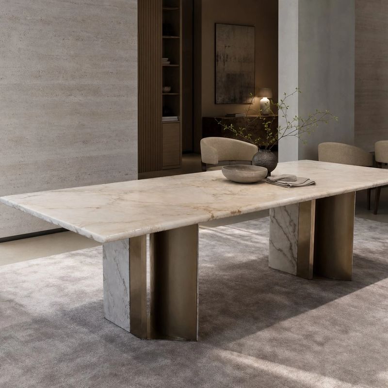Marble Dining Table (New calacatta) styled in a FADIOR HOME interior setting