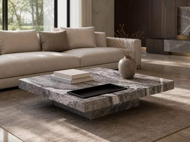 Mesa de centro con Efecto Mármol 350×350×500 mm