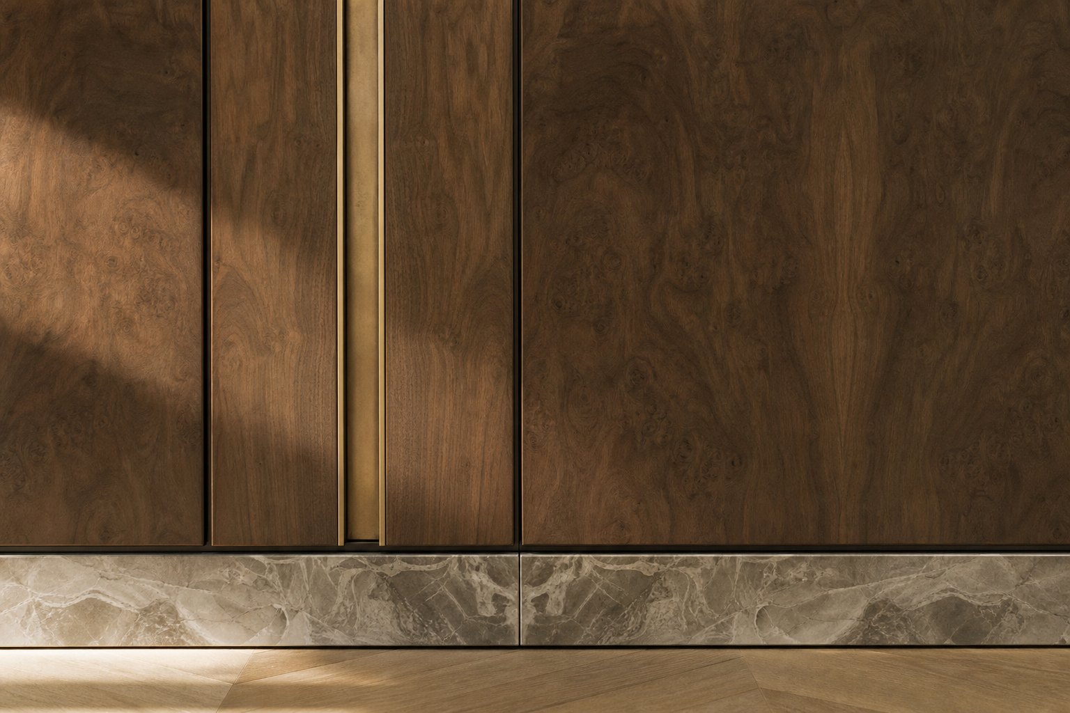 Fadior Resonance Wardrobe Suite with Scaled Finish Assurance Wall — close-up of stainless steel finish and hardware detail