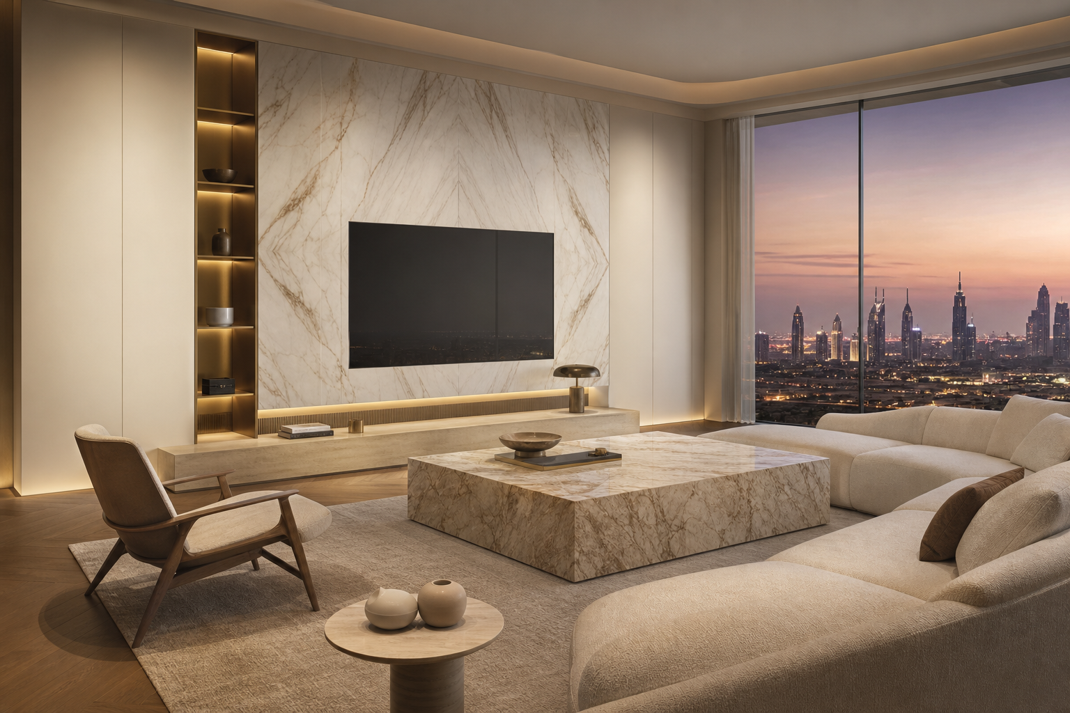 Fadior Silvan Living Room Suite with Limewash Listening Plinth — lifestyle setting with natural light and residential styling