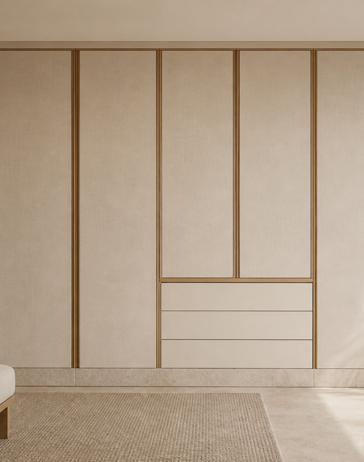 Fadior Lumiere Wardrobe Suite with Low-Glare Trousseau Lantern — lifestyle setting with natural light and residential styling