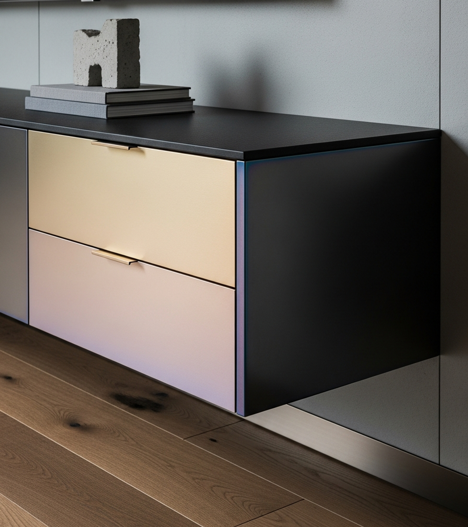 Fadior Essence Living Room Suite — close-up of stainless steel finish and hardware detail