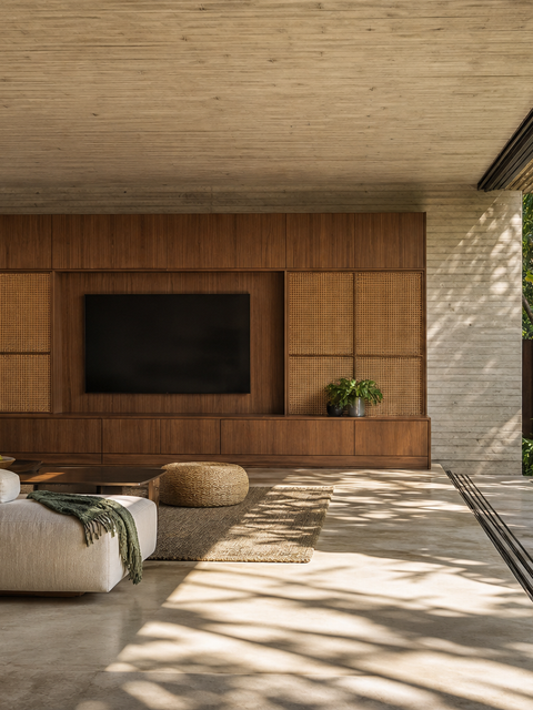 Fadior Galleria Living Room Suite with Arcaded Media Loggia — 304 stainless steel living room system, front view