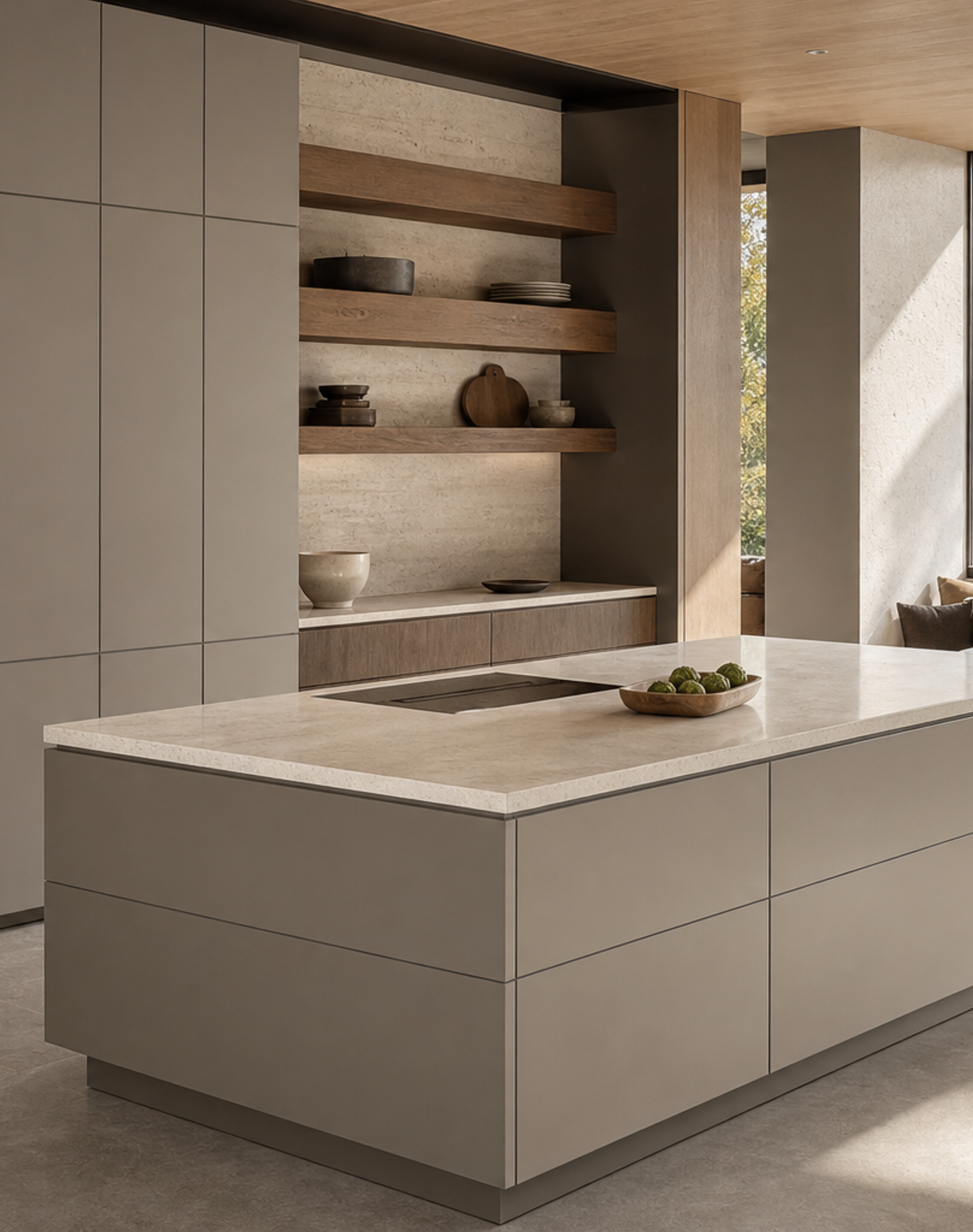 Fadior Forge Kitchen Suite with Milan Forecast Kitchen Wall — interior room context showing cabinet integration