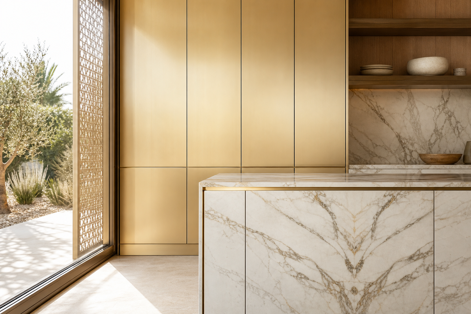 Fadior Meridian Kitchen Suite with Morning Prep Atrium — close-up of stainless steel finish and hardware detail