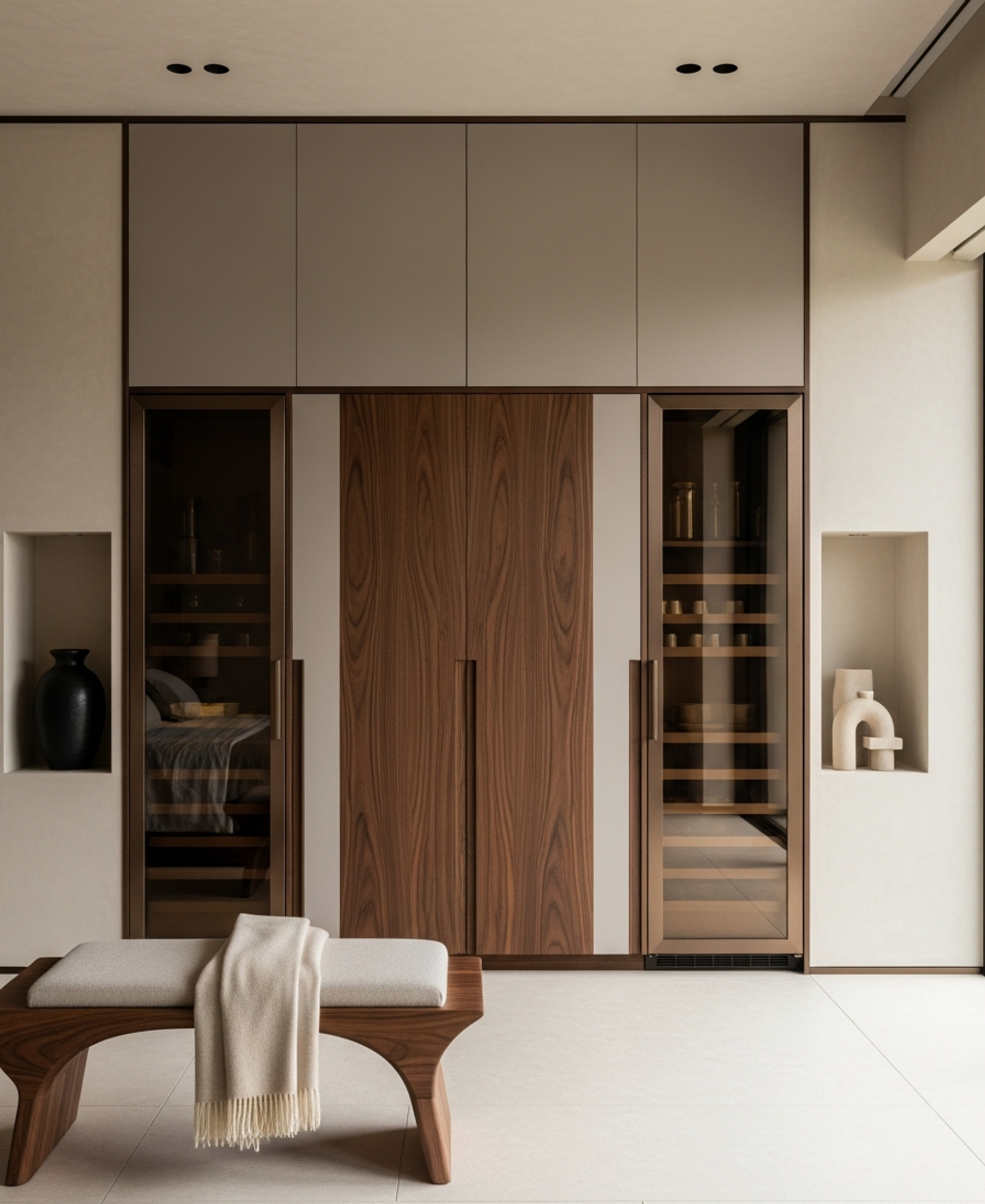 Fadior Essence Media Console — 304 stainless steel living room system, front view