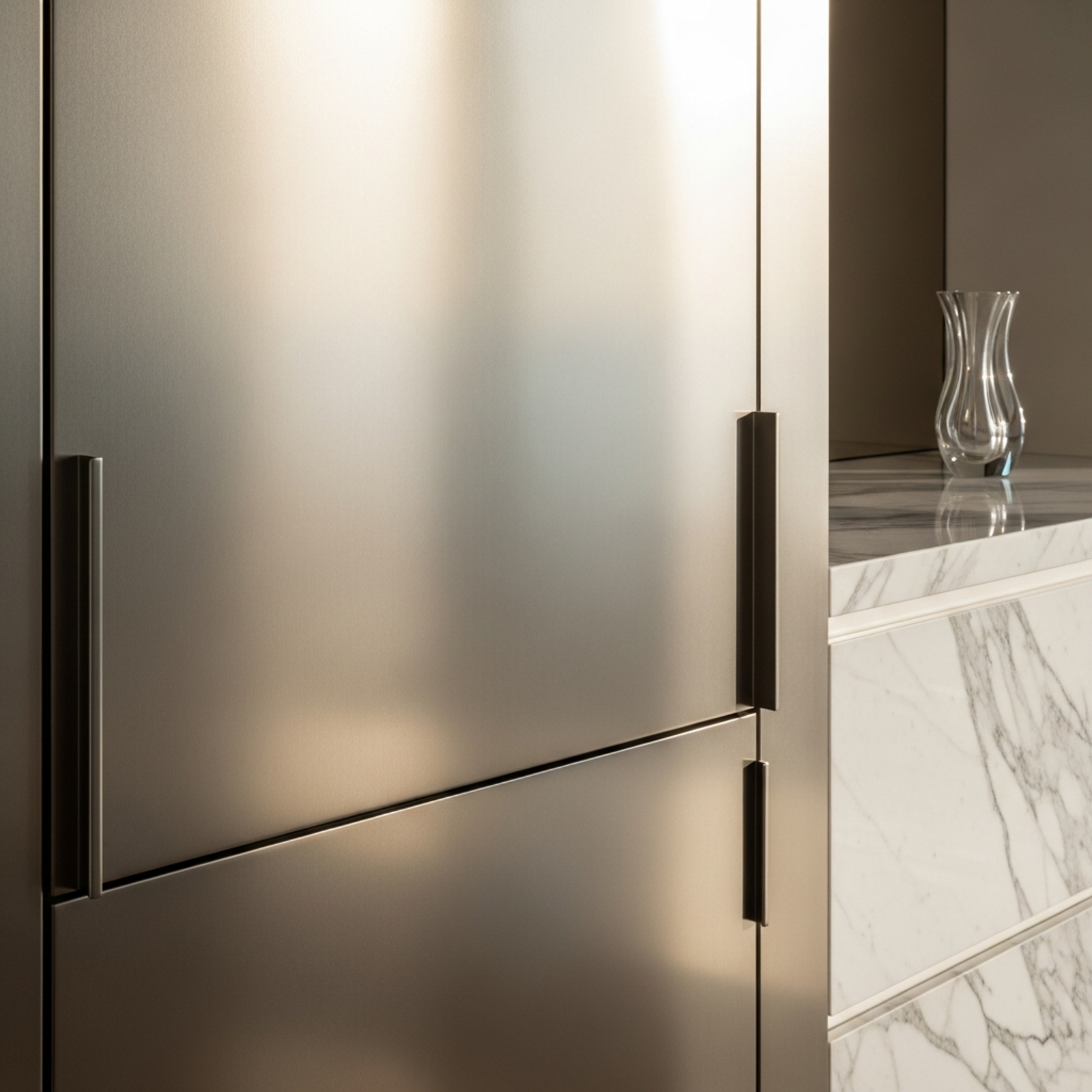 Fadior Monaco Harbour Penthouse — close-up of stainless steel finish and hardware detail