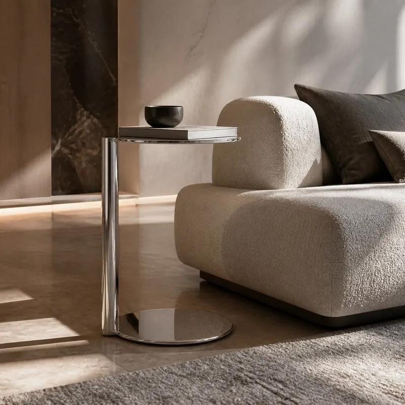 Gunmetal Mirror Stainless Steel Side Table