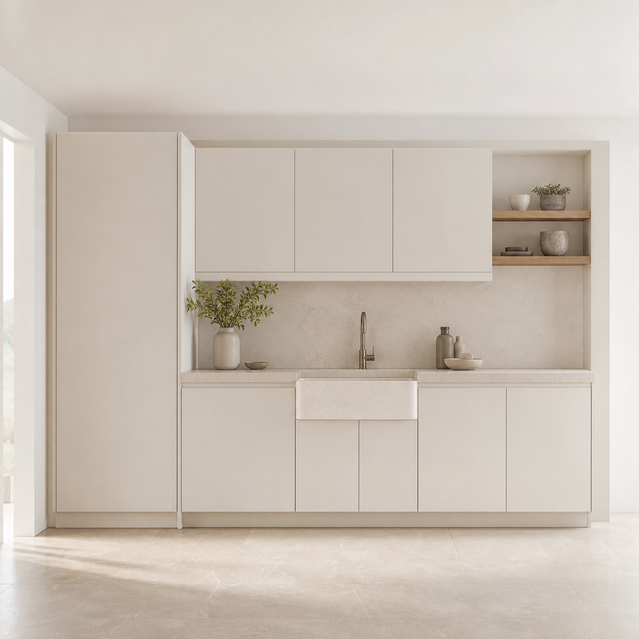 Fadior Solace Kitchen Suite with Apron Wash Prep Wall — 304 stainless steel kitchen system, front view