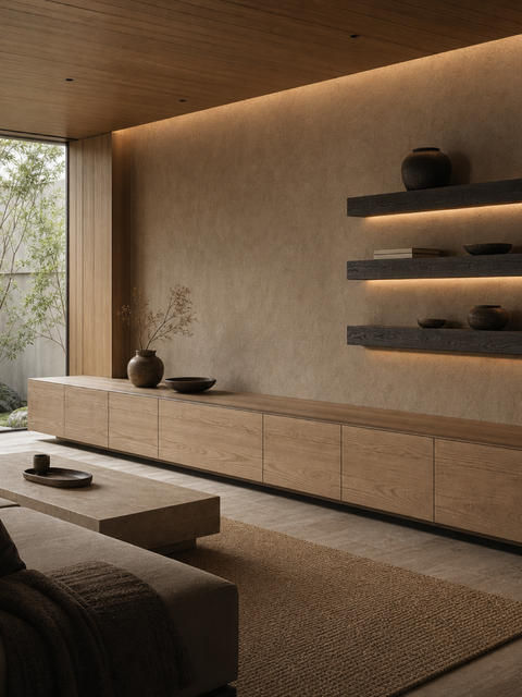 Fadior Silvan Living Room Suite with Quiet Console Horizon — 304 stainless steel living room system, front view