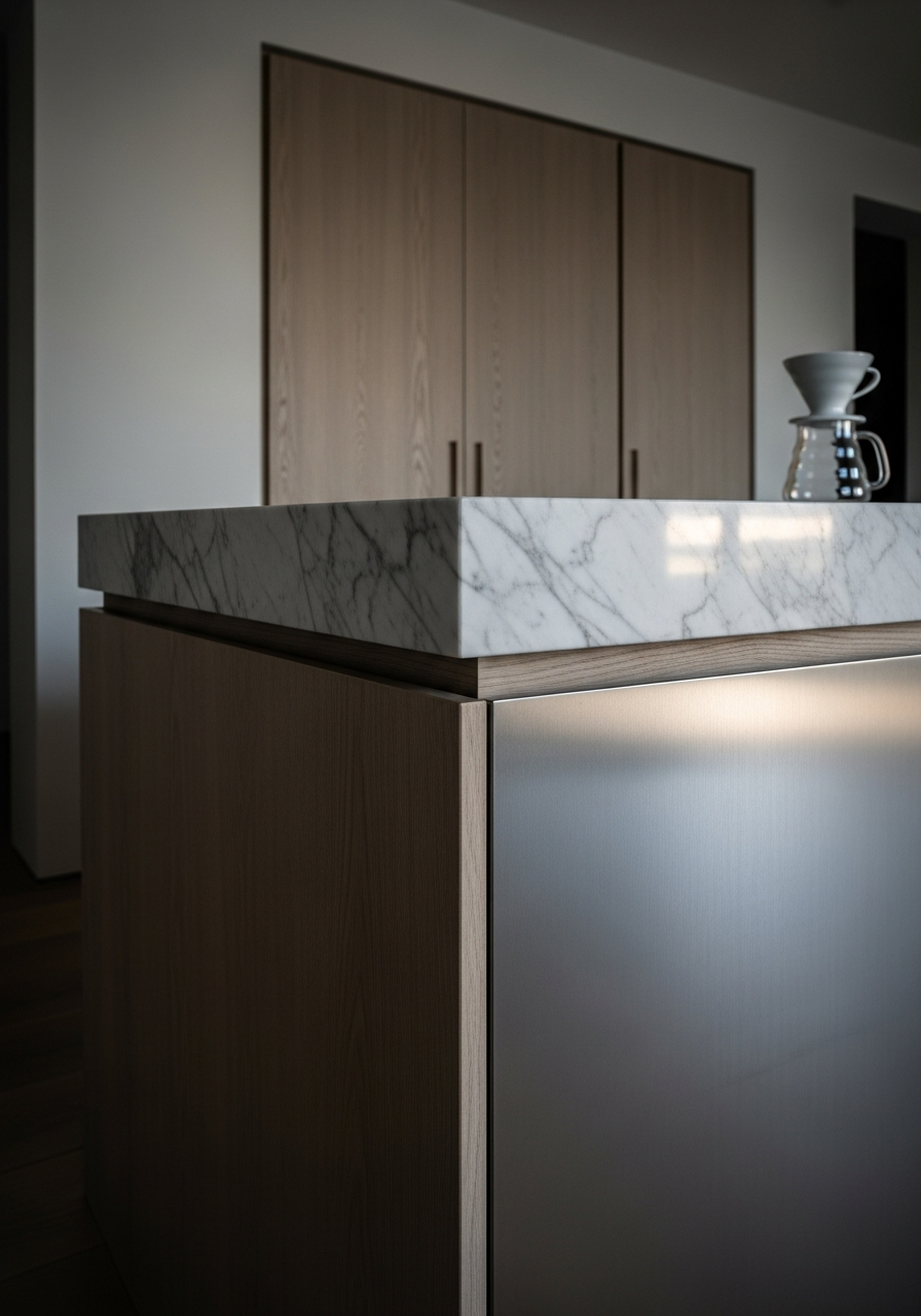Fadior Abyss Kitchen Suite — close-up of stainless steel finish and hardware detail