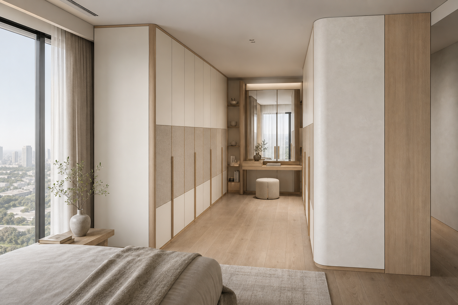 Fadior Lumiere Wardrobe Suite with Bespoke Dressing Gallery — interior room context showing cabinet integration