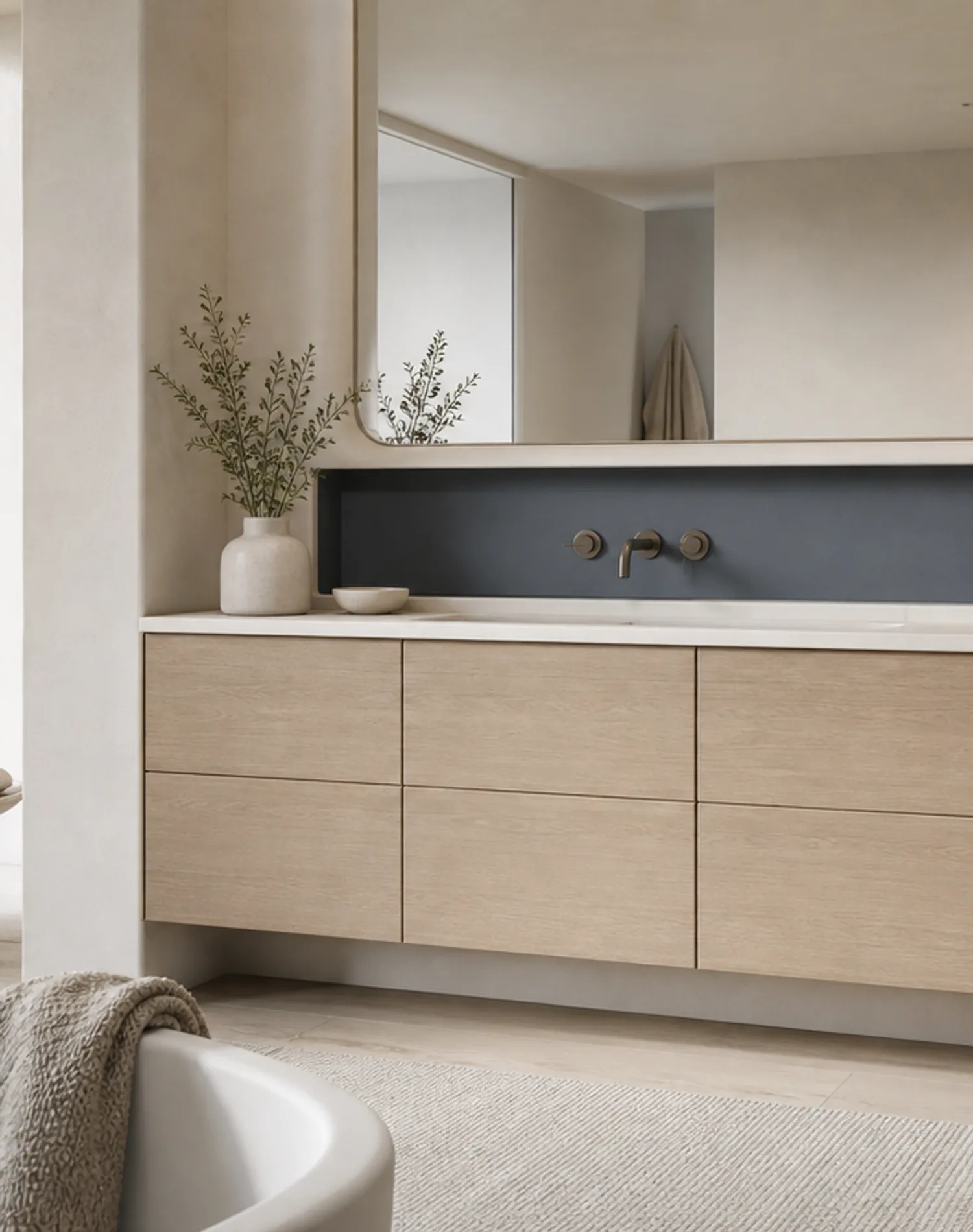 Suite de Tocador Voyage Bath con Nicho de Lavabo Soft Slate estudio de adaptación