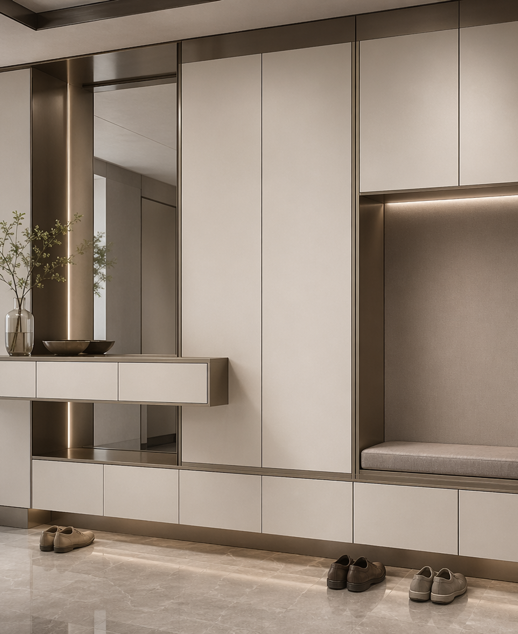 Fadior Archetype Entryway Suite — 304 stainless steel entryway system, front view