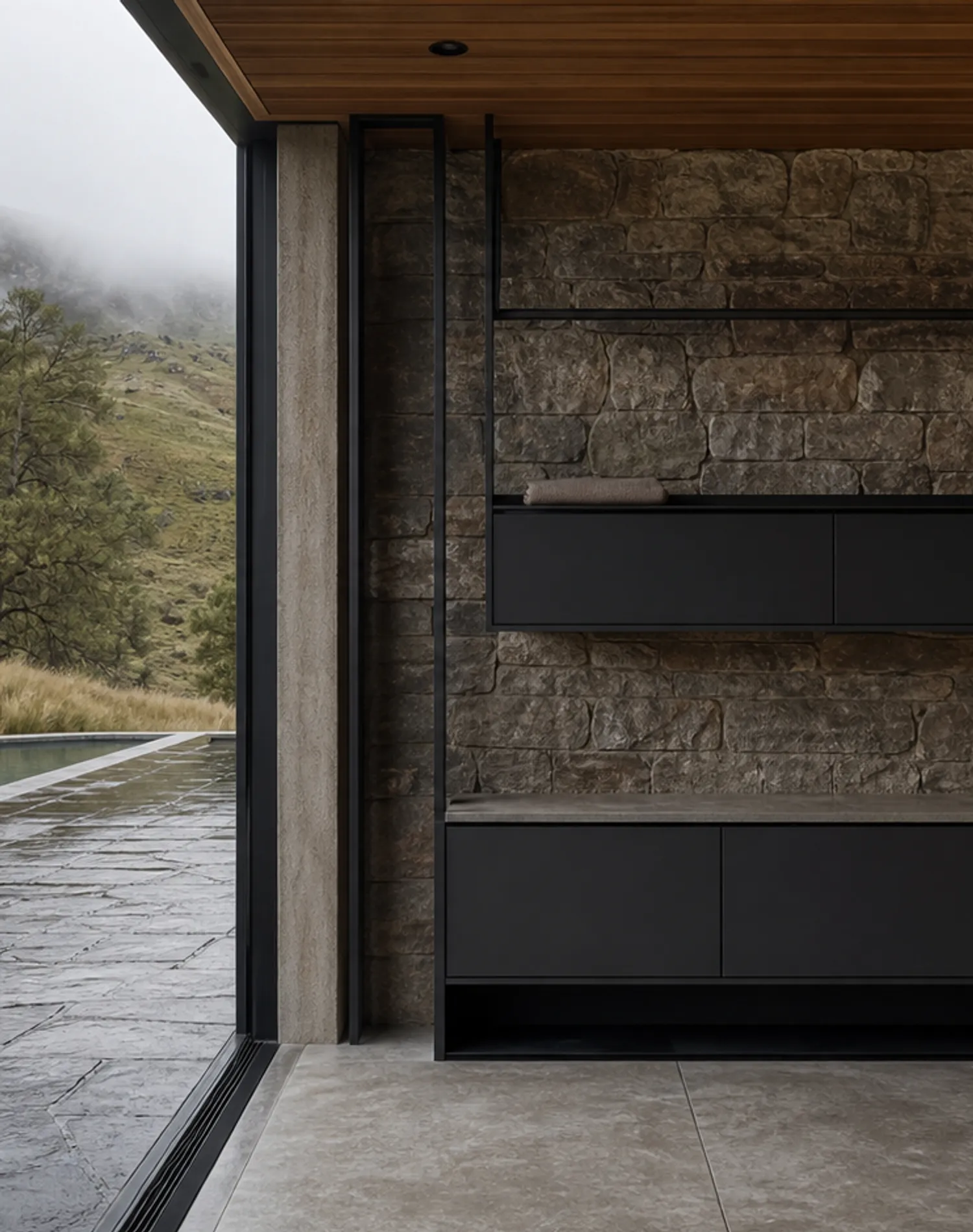 Fadior Savile Courier Shelf Boot Well — lifestyle setting with natural light and residential styling