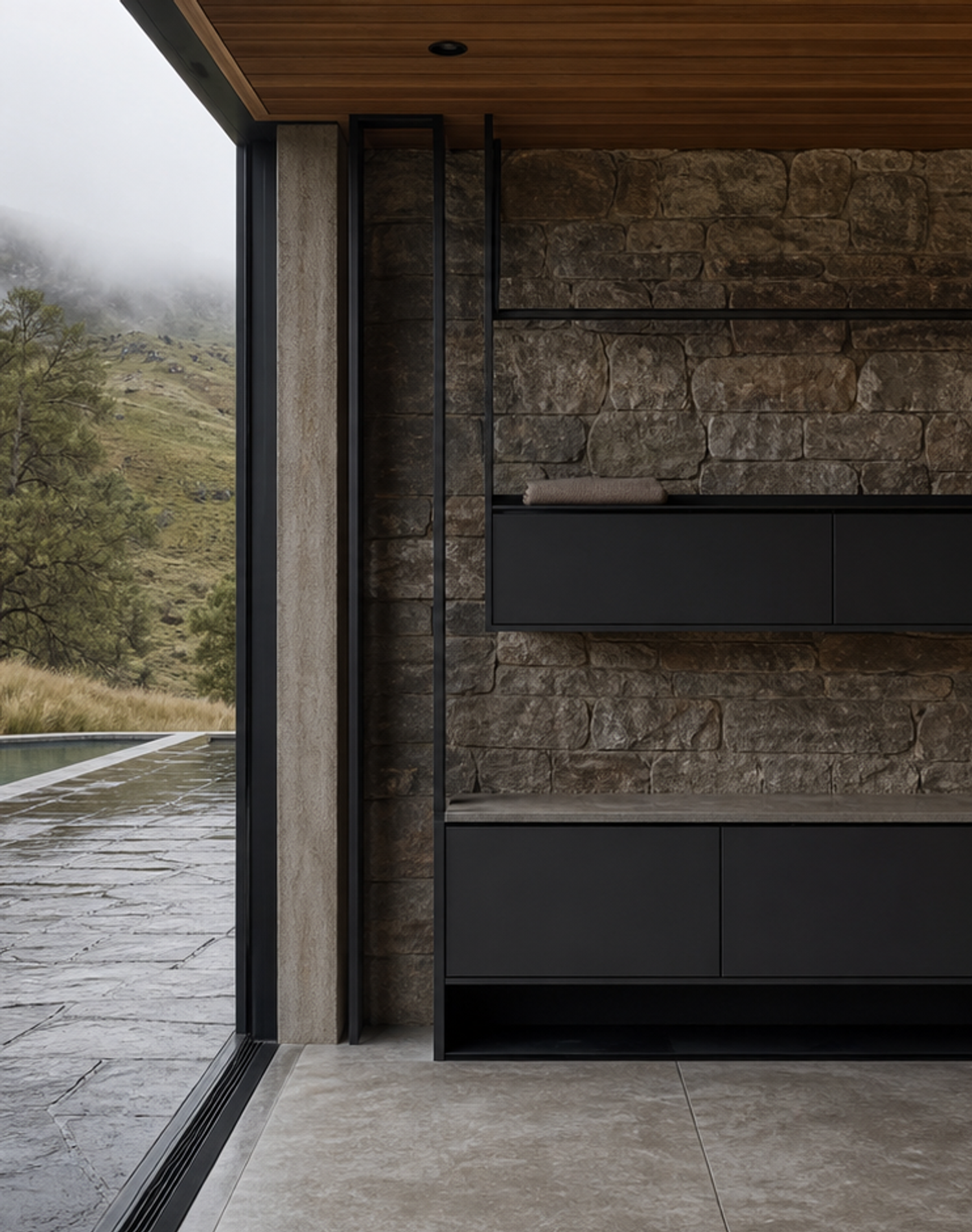 Fadior Savile Courier Shelf Boot Well — lifestyle setting with natural light and residential styling